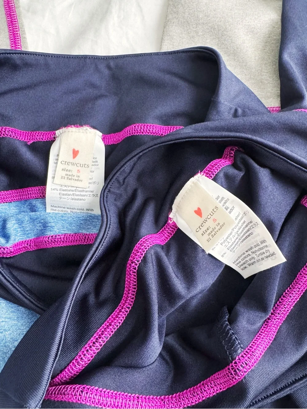 Crewcuts Girls Navy and Multi-Color Active Leggings Size 5 (set of 2)